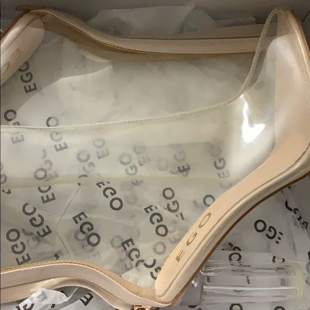 Perspex clear bootie with Nude zipper